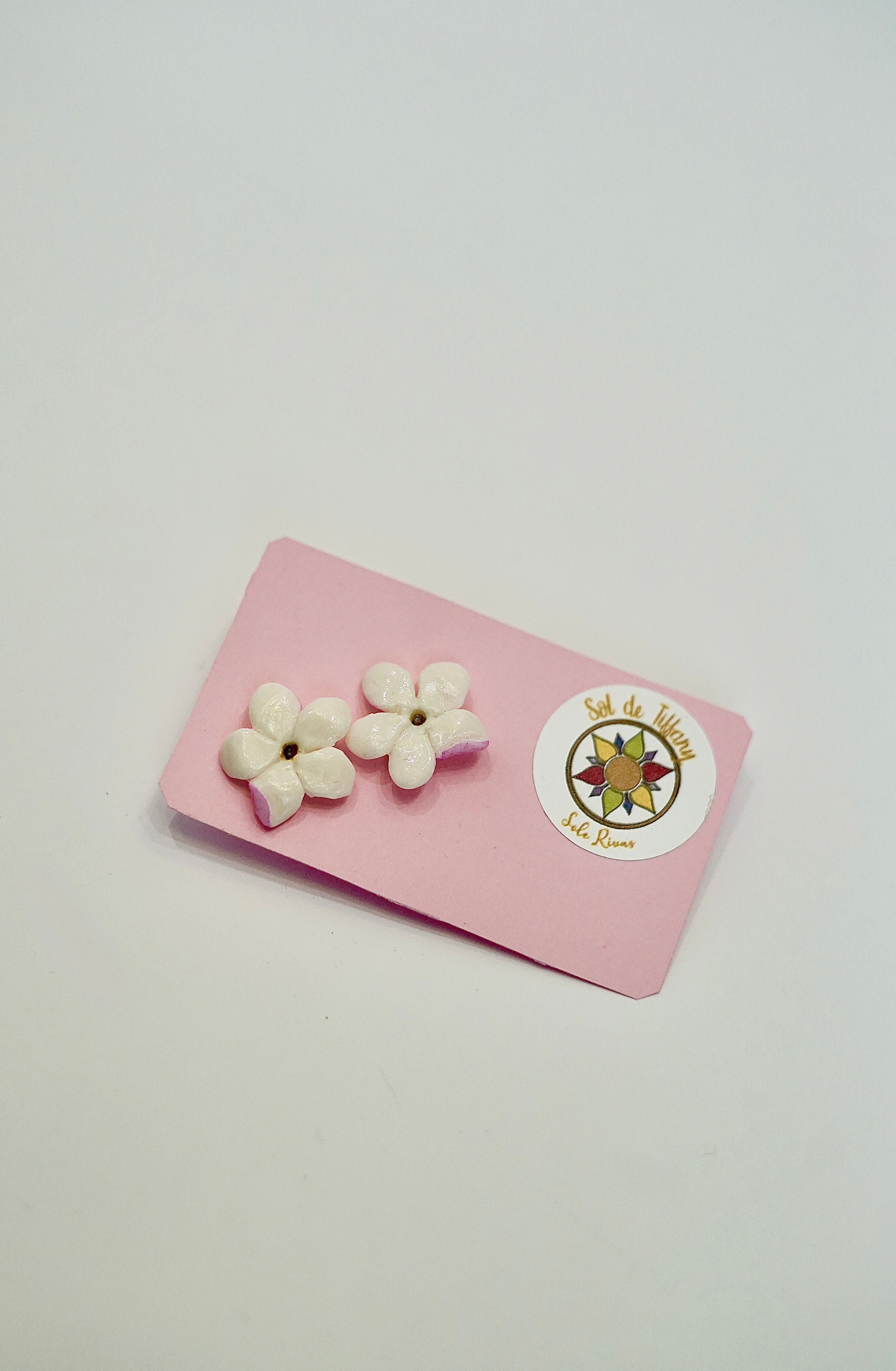 Pendientes jazmín porcelana