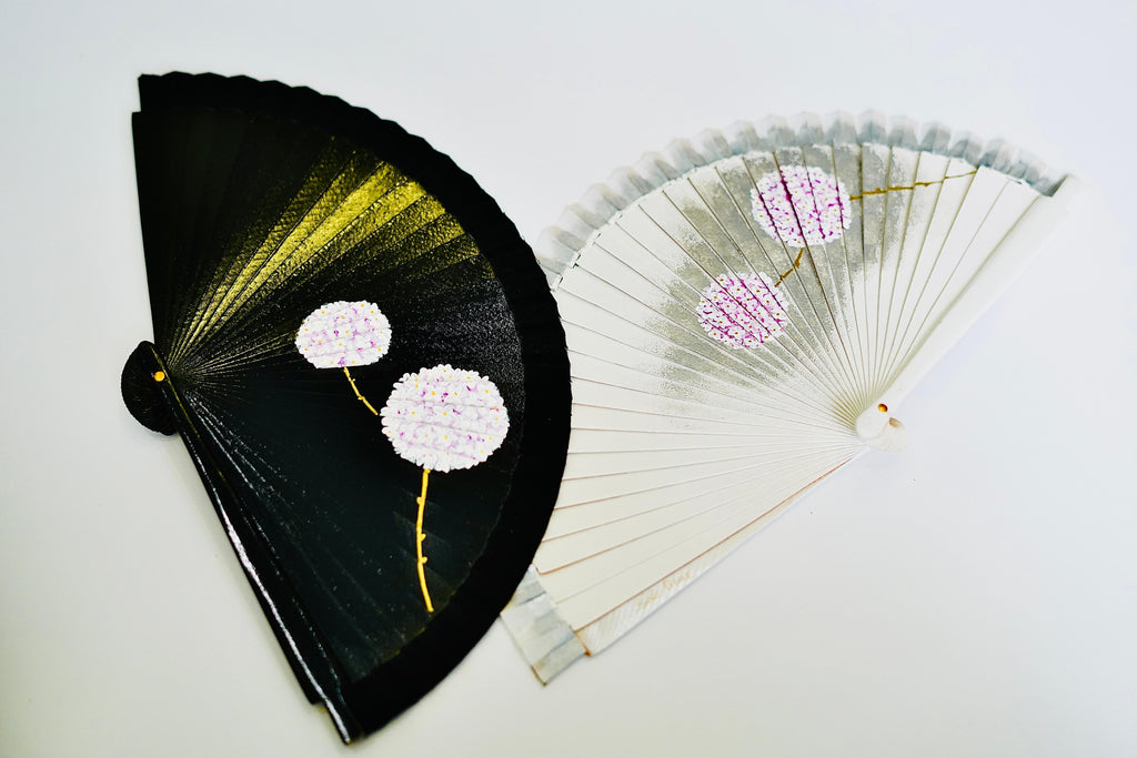 Abanico biznaga blanco